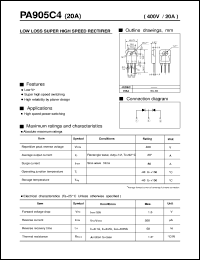 PA905C4 datasheet: Low loss super high speed rectifier PA905C4