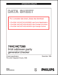 74HCT280D datasheet: 9-bit odd/even parity generator/checker 74HCT280D