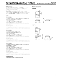 FA7612CP datasheet: Bipolar IC for switching power supply control FA7612CP