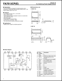 FA7613CP datasheet: Bipolar IC for switching power supply control FA7613CP