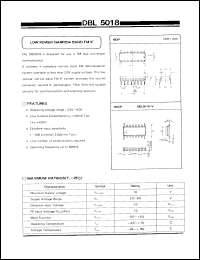 DBL5018 datasheet: Low power narrow band FM IF DBL5018