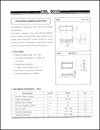 DBL5018-V datasheet: Low power narrow band FM IF DBL5018-V