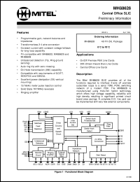 MH88628 datasheet: Central office subscriber line interface circuit (SLIC) for on/off premise PBX line cards, DID line cards and central office cards. MH88628