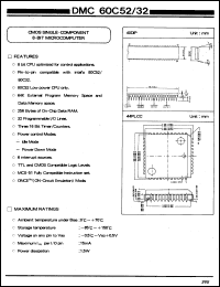 DMC60C52 datasheet: CMOS single component 8-bit microcomputer DMC60C52