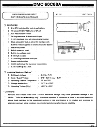 DMC60C68A datasheet: CMOS single component 8-bit keyboard controller DMC60C68A