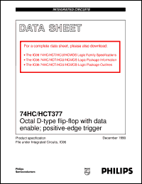 74HCT377D datasheet: Octal D-type flip-flop with data enable; positive-edge trigger 74HCT377D