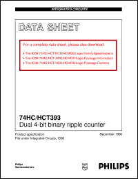 74HCT393DB datasheet: Dual 4-bit binary ripple counter 74HCT393DB