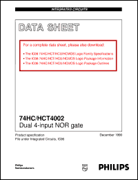 74HCT4002N datasheet: Dual 4-input NOR gate 74HCT4002N