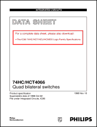74HCT4066D datasheet: Quad bilateral switches 74HCT4066D