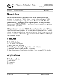 PT2268-0 datasheet: Remote control encoder PT2268-0