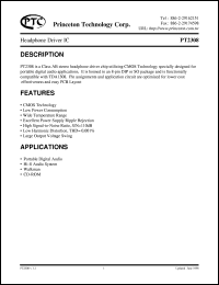 PT2308-S datasheet: Headphone driver IC PT2308-S