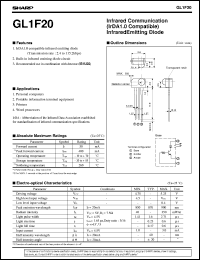 GL1F20 datasheet: Infrared communication (IrDA 1.0 compatible) infrared emitting diode GL1F20