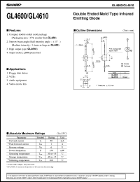 GL4610 datasheet: Double ended mold type infrared emittting diode GL4610