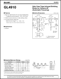 GL4910 datasheet: Thin type infrared emittting diode GL4910