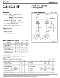 GL514 datasheet: TO-18 type infrared emitting diode GL514
