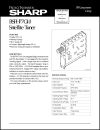 BSFH77G10 datasheet: Satellite tuner BSFH77G10