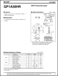 GP1A58HR datasheet: OPIC photointerrupter GP1A58HR