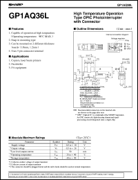 GP1AQ36L datasheet: High temperature operation OPIC photointerrupter with connector GP1AQ36L