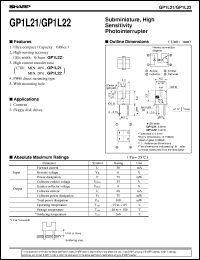 GP1L22 datasheet: Subminiature,high sensitivity photointerrupter GP1L22