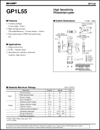 GP1L55 datasheet: High sensitivity photointerrupter GP1L55