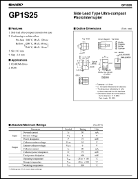 GP1S25 datasheet: Side lead type ultra-compact photointerrupter GP1S25