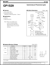 GP1S29 datasheet: Subminiature photointerrupter GP1S29