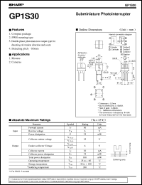GP1S30 datasheet: Subminiature photointerrupter GP1S30