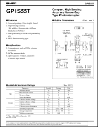 GP1S55T datasheet: Compact,high sensing accurary narrow gap type photointerrupter GP1S55T