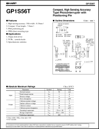 GP1S56T datasheet: Compact,high sensing accurary type photointerrupter with positioning pin GP1S56T