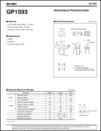 GP1S93 datasheet: Subminiature photointerrupter GP1S93