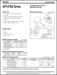 GP1U781Q datasheet: IR detecting unit for remote control GP1U781Q