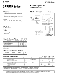 GP1U78R datasheet: IR detecting unit for remote control GP1U78R