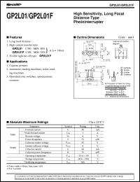 GP2L01F datasheet: High sensitivity,long focal distance type photointerrupter GP2L01F