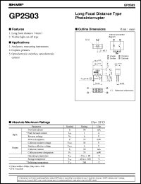 GP2S03 datasheet: Long focal distance type photointerrupter GP2S03