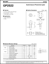GP2S22 datasheet: Subminiature photointerrupter GP2S22