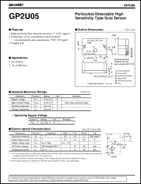 GP2U05 datasheet: Particulare detectable high sensitivity type dust sensor GP2U05