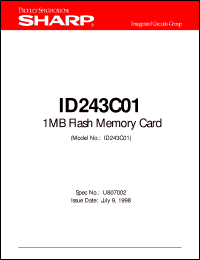 ID243C01 datasheet: 1MB flash memory card ID243C01