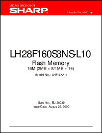 LH28F160S3NS-L10 datasheet: Flash memory 16M LH28F160S3NS-L10