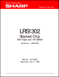 LRS13023 datasheet: Stacked chip 8M flash and 1M SRAM LRS13023