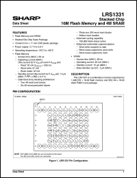 LRS1331 datasheet: Stacked chip 16M flash and 4M SRAM LRS1331