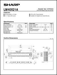 LM40X21A datasheet: Character type LCD module LM40X21A
