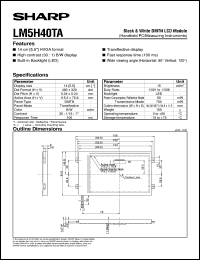 LM5H40TA datasheet: Black & white DMTN LCD module LM5H40TA