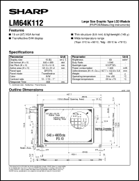 LM64K112 datasheet: Large size type LCD module LM64K112