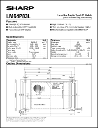 LM64P83L datasheet: Large size type LCD module LM64P83L