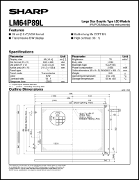 LM64P89L datasheet: Large size type LCD module LM64P89L