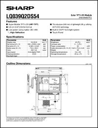LQ039Q2DS54 datasheet: Color TFT-LCD module LQ039Q2DS54