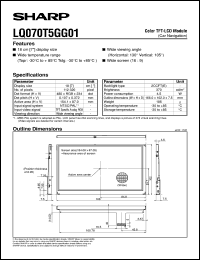 LQ070T5GG01 datasheet: Color TFT-LCD module LQ070T5GG01