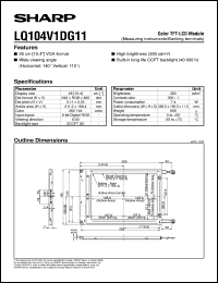 LQ104V1DG11 datasheet: Color TFT-LCD module LQ104V1DG11