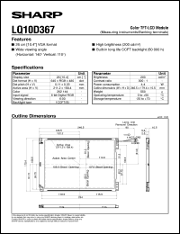 LQ10D367 datasheet: Color TFT-LCD module LQ10D367