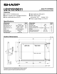 LQ121S1DG11 datasheet: Color TFT-LCD module LQ121S1DG11